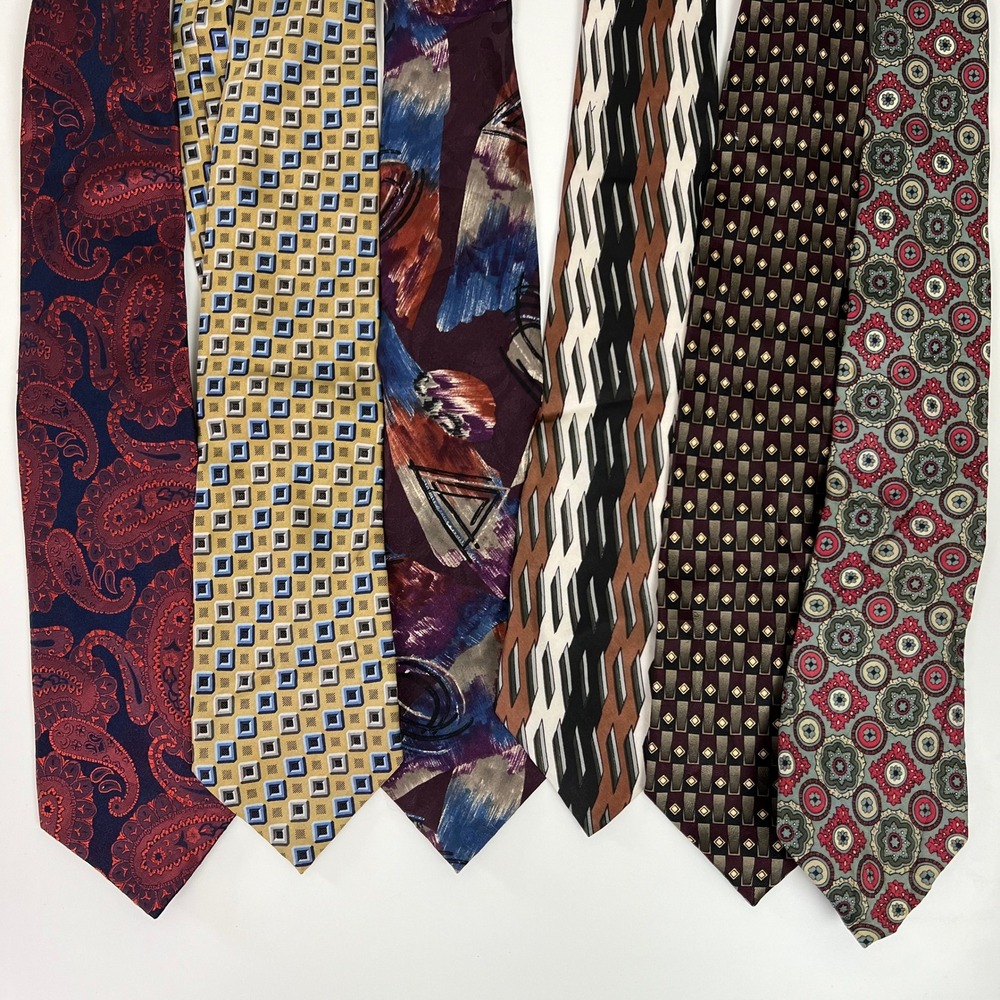 Lot of 6 100% Silk‎ Ties Brummell Kilburne Finch Mark Alexander Via Europa